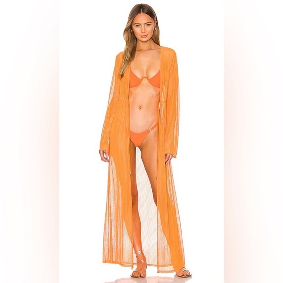 Camila Coelho Nikki Robe Cover Up Orange Bikini Cover small - Picture 1 of 9